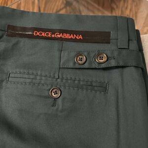 NWOT DOLCE & GABBANA Stretch Dress Pants - Fits 40" Waist, Dark Teal/Green